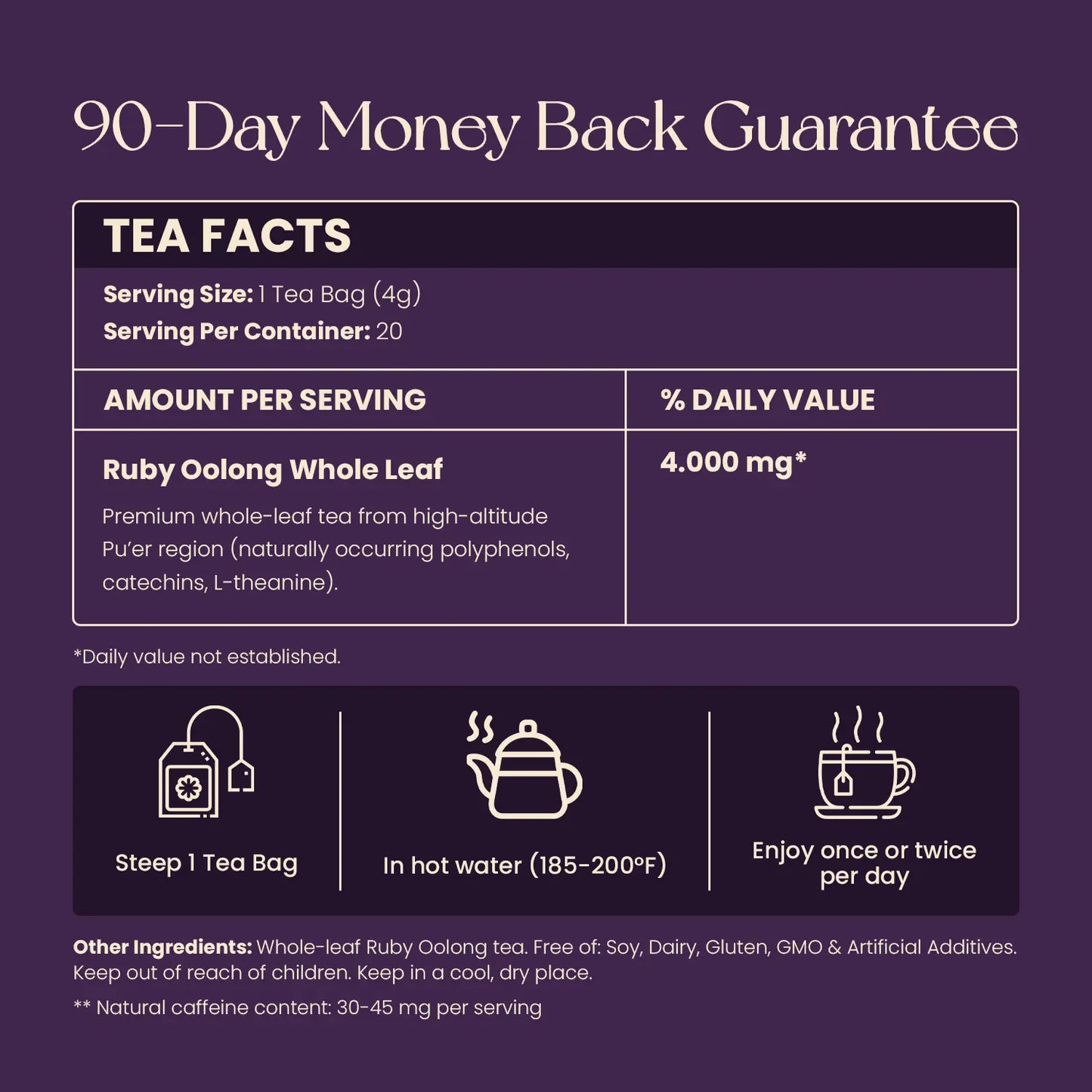 Organic Honey Scented Oolong Tea Bags
